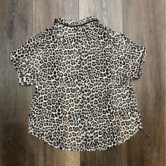 Kate Spade Pajama Top Button Down Leopard - Picture 7 of 7